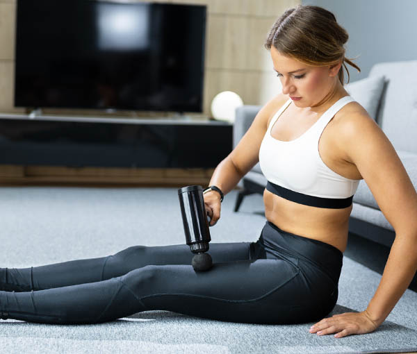 massagepistol före och efter träningen